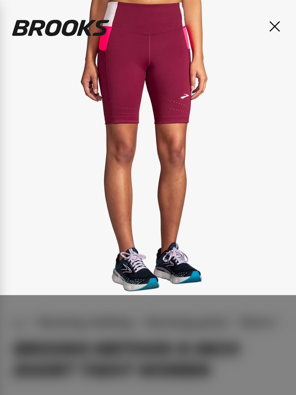 Brooks Women's Wine Bike Shorts with Pink Accents